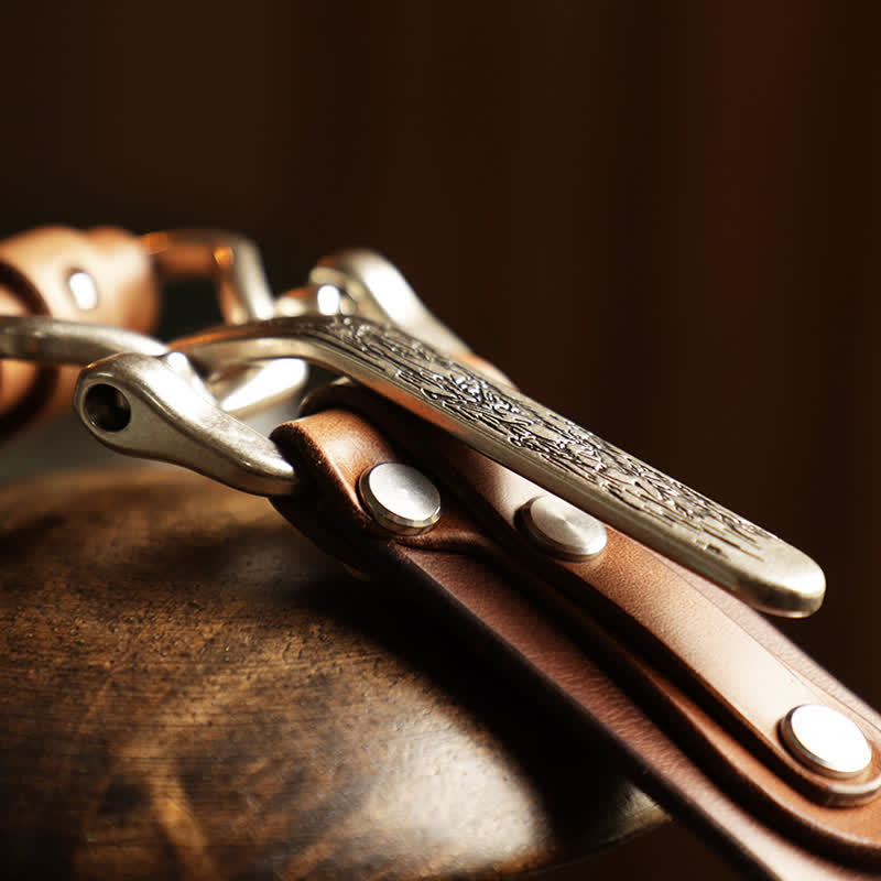 Men's Adventure Western Cavalry Leather Belt - image 13