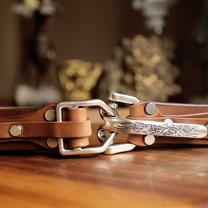 Men's Adventure Western Cavalry Leather Belt - image 10