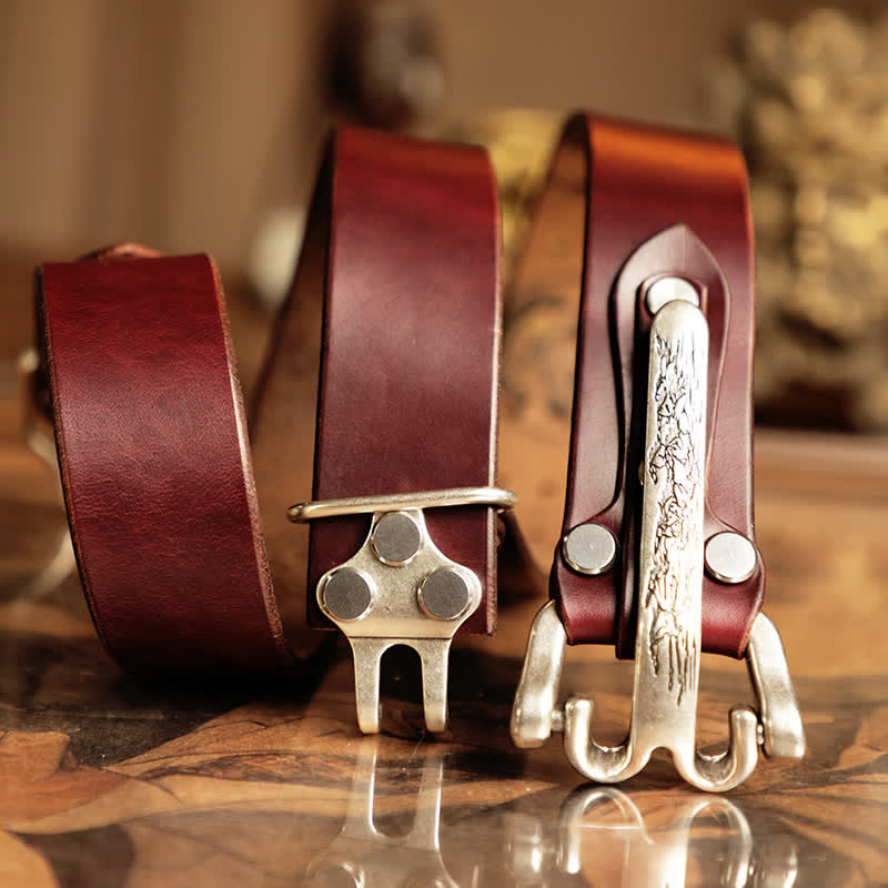 Men's Adventure Western Cavalry Leather Belt - image 1