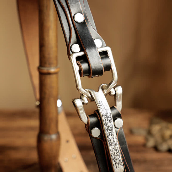 Men's Adventure Western Cavalry Leather Belt - image 19
