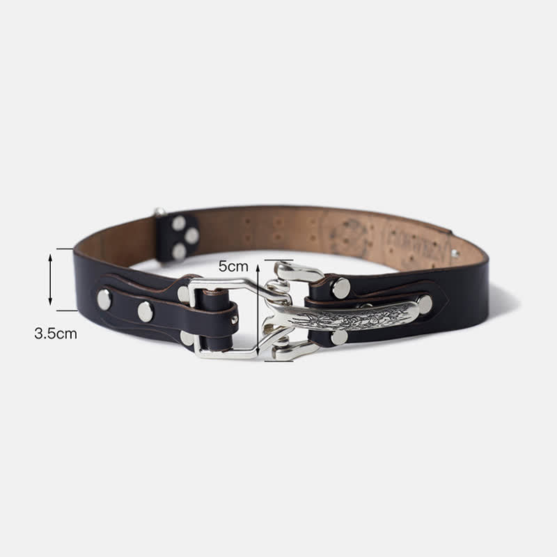 Men's Adventure Western Cavalry Leather Belt - image 4