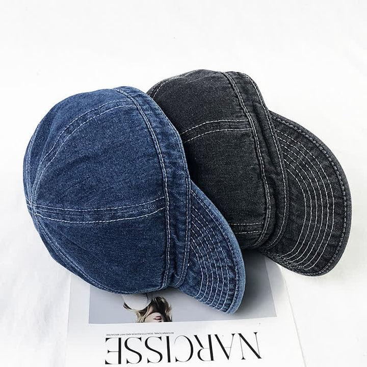 Casual Denim Cotton White Stitching Baseball Cap - image 8