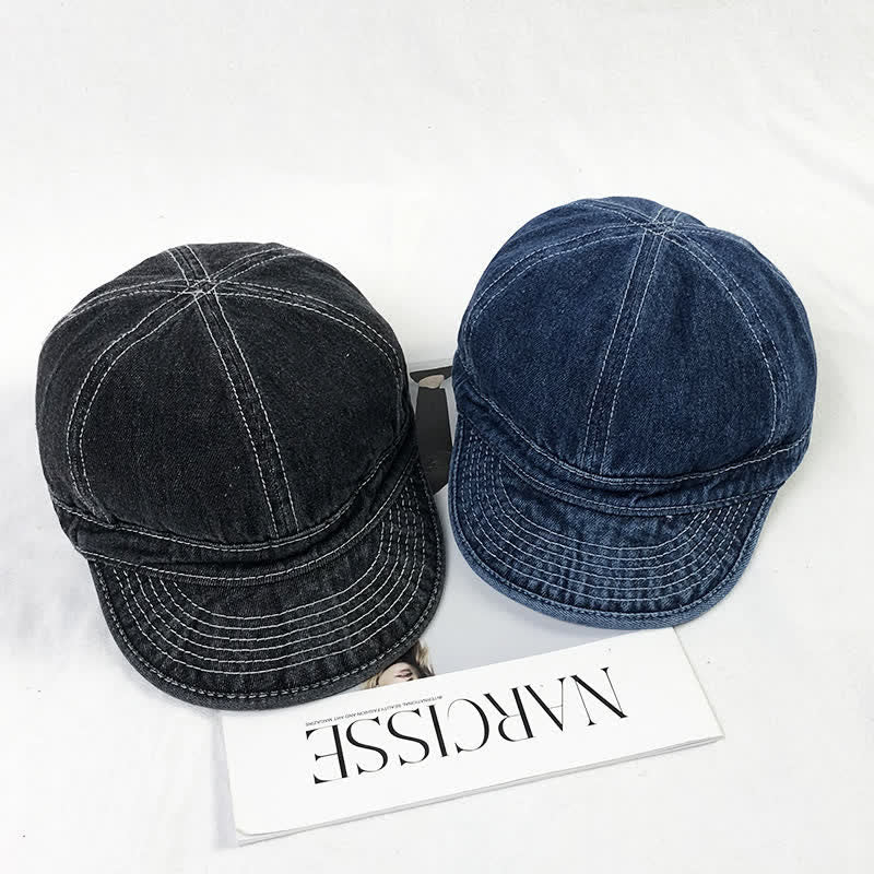 Casual Denim Cotton White Stitching Baseball Cap - image 7