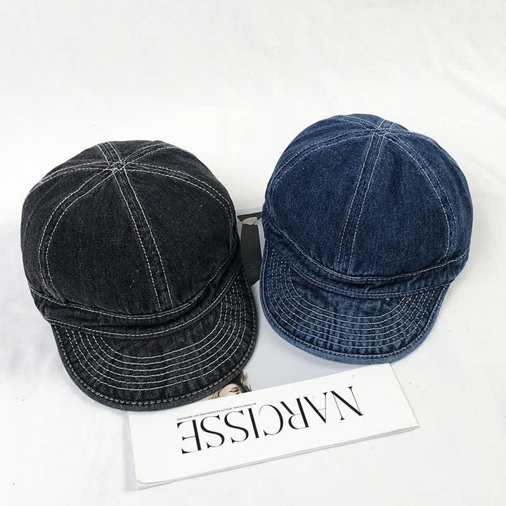 Casual Denim Cotton White Stitching Baseball Cap - image 7