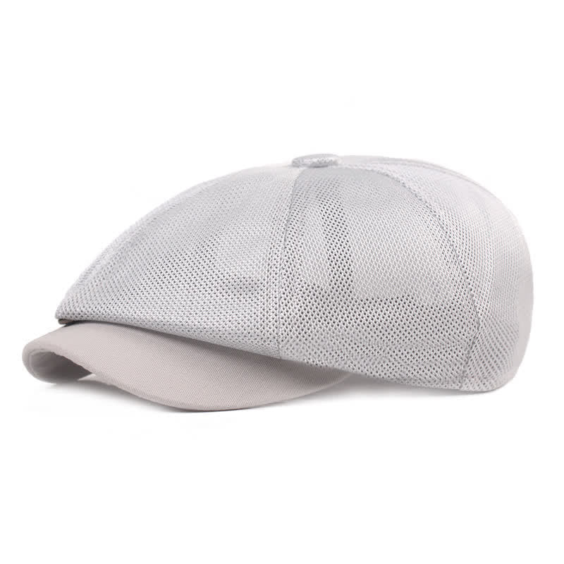 Breathable Mesh Cabbie Summer Beret Hat - Light Gray - M (22"-22 7/8") - image 0