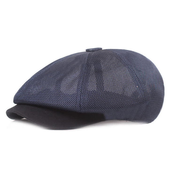 Breathable Mesh Cabbie Summer Beret Hat - Navy - M (22"-22 7/8") - image 2