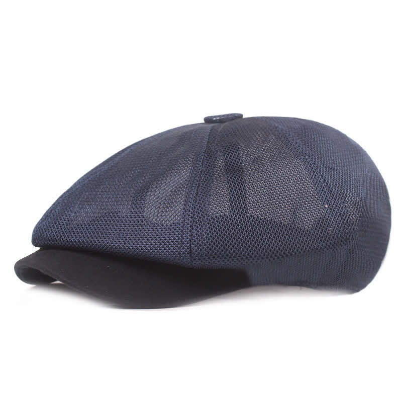 Breathable Mesh Cabbie Summer Beret Hat - Navy - M (22"-22 7/8") - image 2