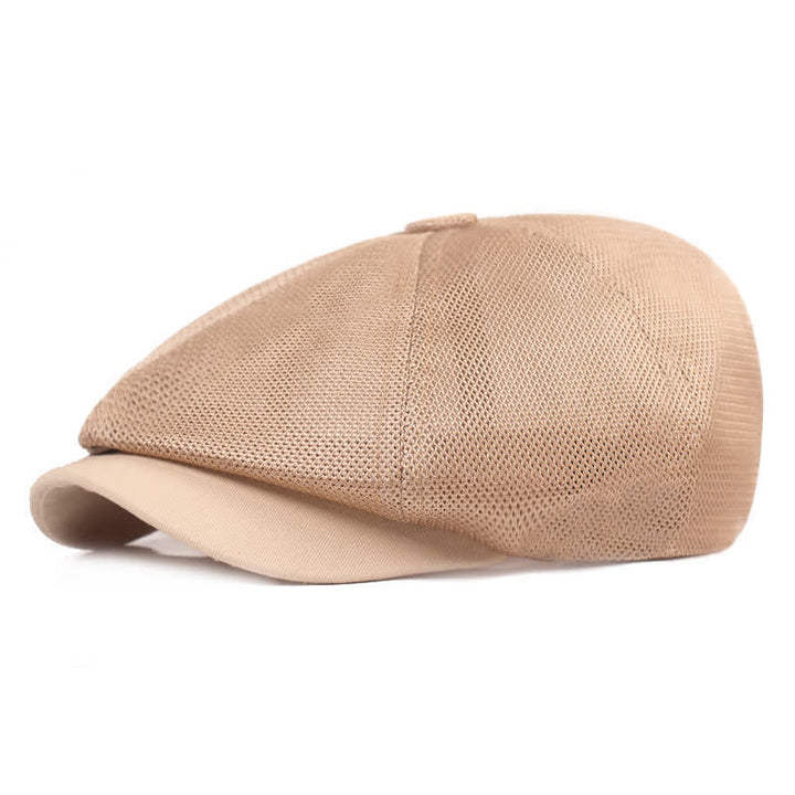 Breathable Mesh Cabbie Summer Beret Hat - Khaki - M (22"-22 7/8") - image 5