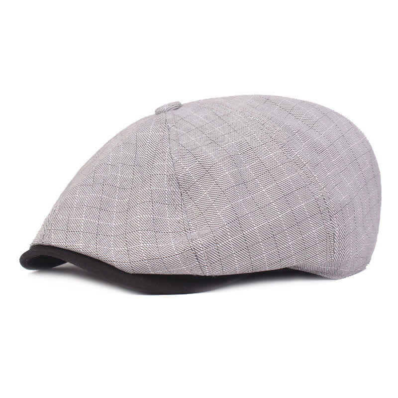 Classic Newsboy 8 Panel Plaid Beret Hat - Light Gray - Adjustable (21 5/8"-23 1/4") - image 7