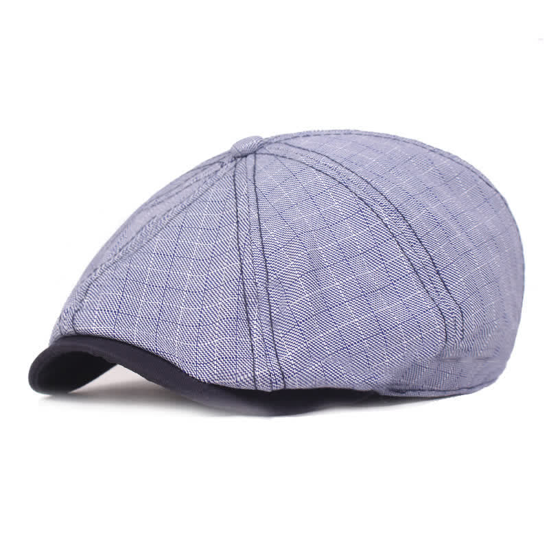 Classic Newsboy 8 Panel Plaid Beret Hat - Light Blue - Adjustable (21 5/8"-23 1/4") - image 8
