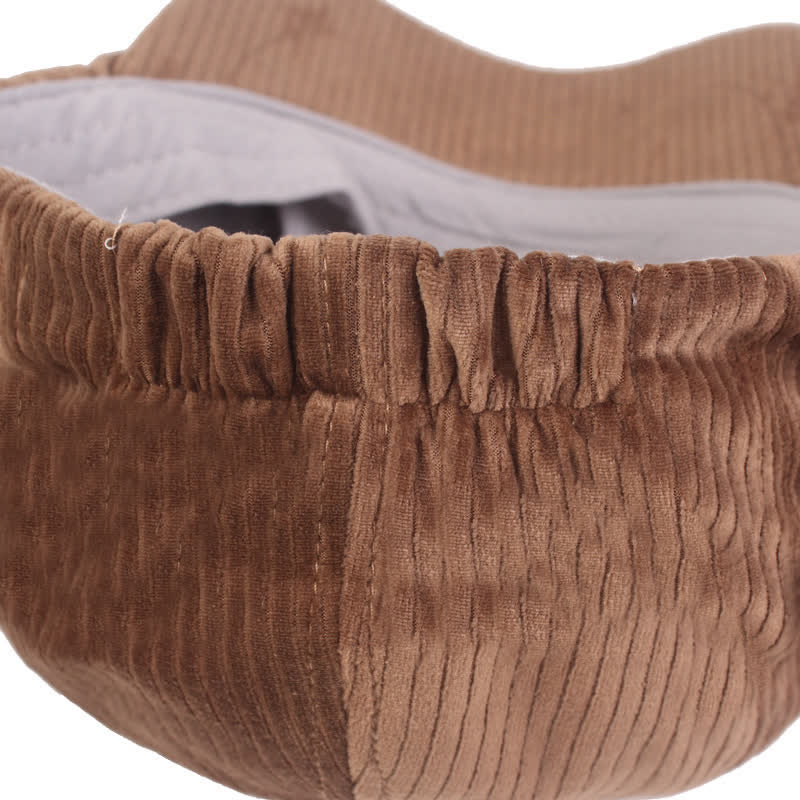 Corduroy Stripe Short Visor Beret Hat - image 1