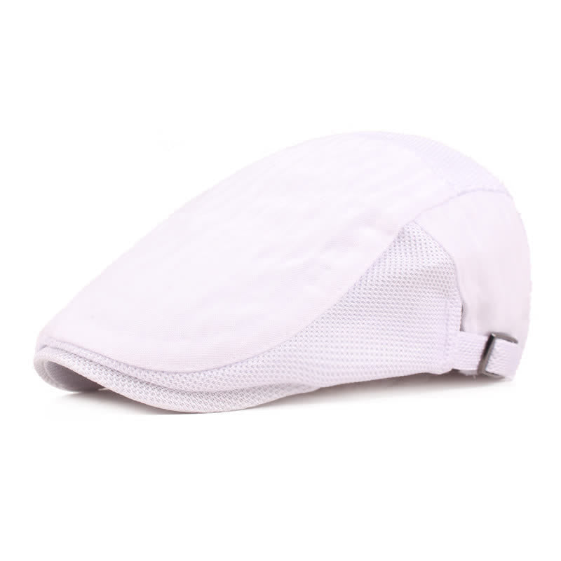 Simple Duckbill Striped Lightweight Beret Hat - White - Adjustable (21 5/8"-23 5/8") - image 6