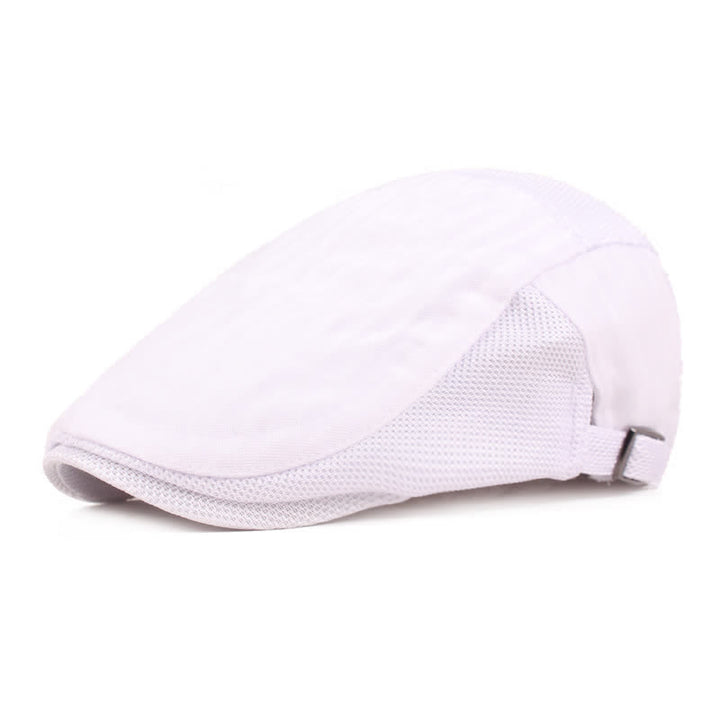 Simple Duckbill Striped Lightweight Beret Hat - White - Adjustable (21 5/8"-23 5/8") - image 6