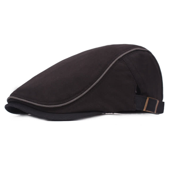 Sunhat Casual Flat Cap Classic Beret Hat - Black - Adjustable (21 5/8"-23 1/4") - image 6