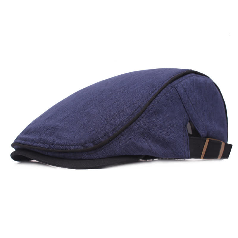 Sunhat Casual Flat Cap Classic Beret Hat - Navy - Adjustable (21 5/8"-23 1/4") - image 7