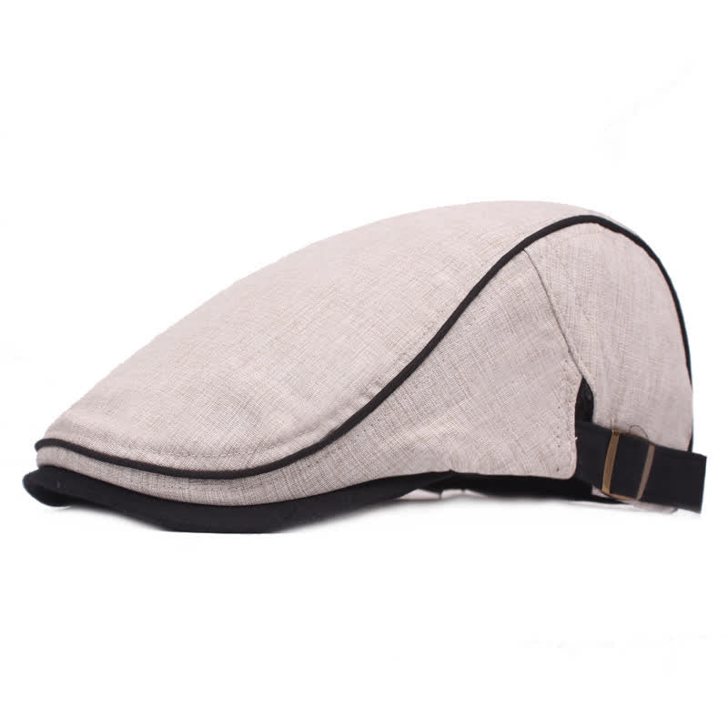 Sunhat Casual Flat Cap Classic Beret Hat - Beige - Adjustable (21 5/8"-23 1/4") - image 10