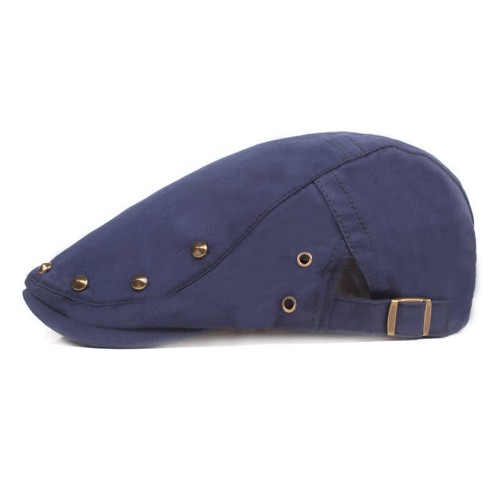 Stylish Punk Rivet Studded Newsboy Beret Hat - image 1