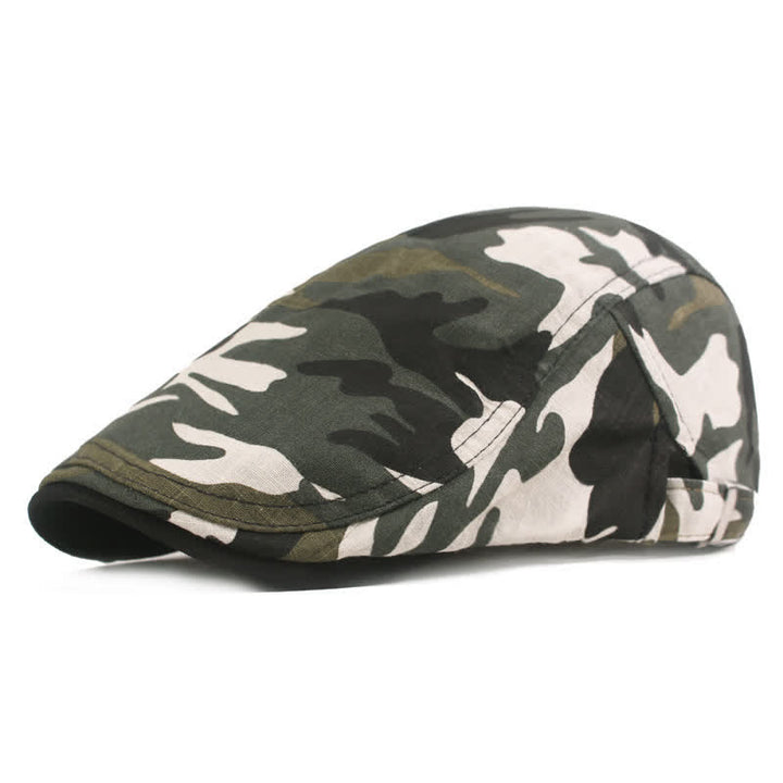 Camouflage Pattern Newsboy Flat Beret Hat - White - Adjustable (21 5/8"-23 5/8") - image 7