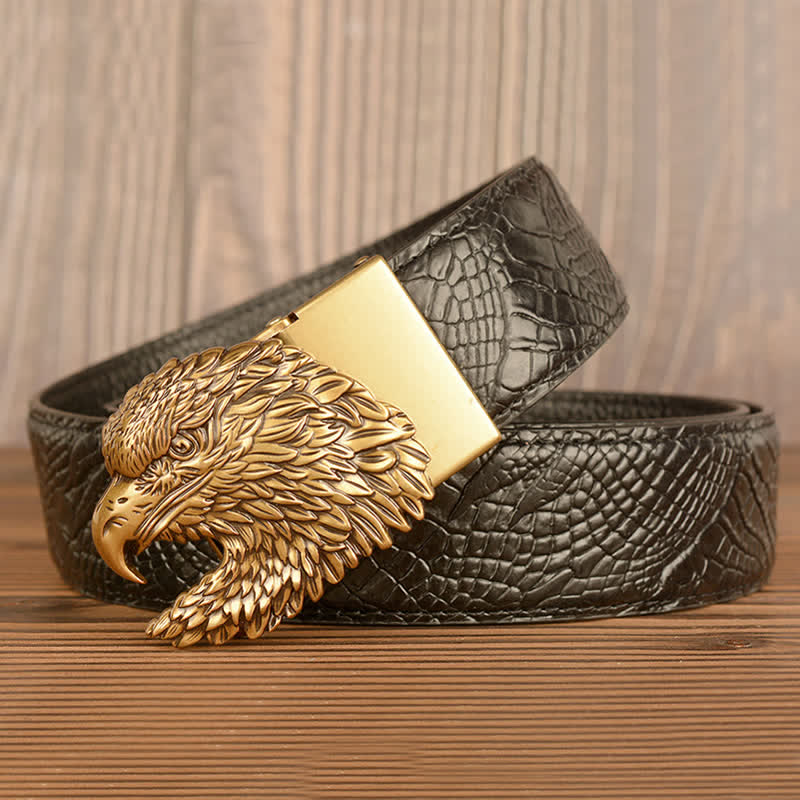 Men's Eagle Cool Alligator Claw Pattern Leather Belt - image 10