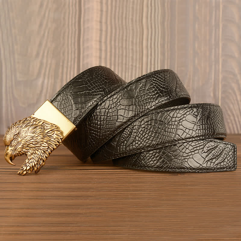 Men's Eagle Cool Alligator Claw Pattern Leather Belt - image 12