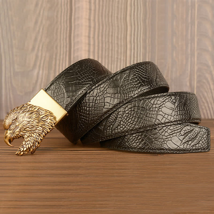 Men's Eagle Cool Alligator Claw Pattern Leather Belt - image 12