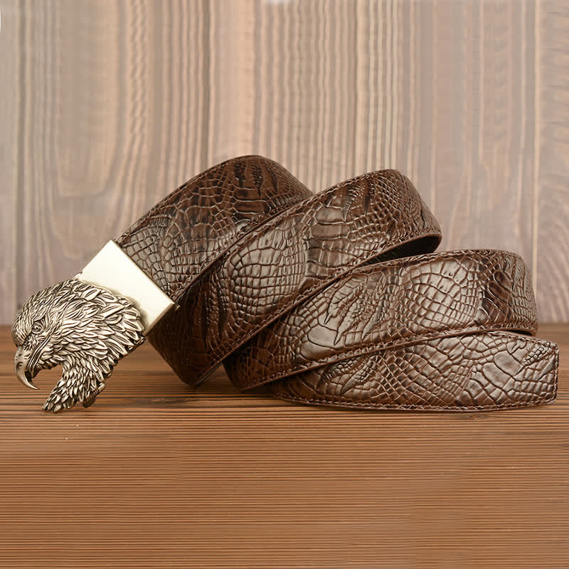 Men's Eagle Cool Alligator Claw Pattern Leather Belt - image 14