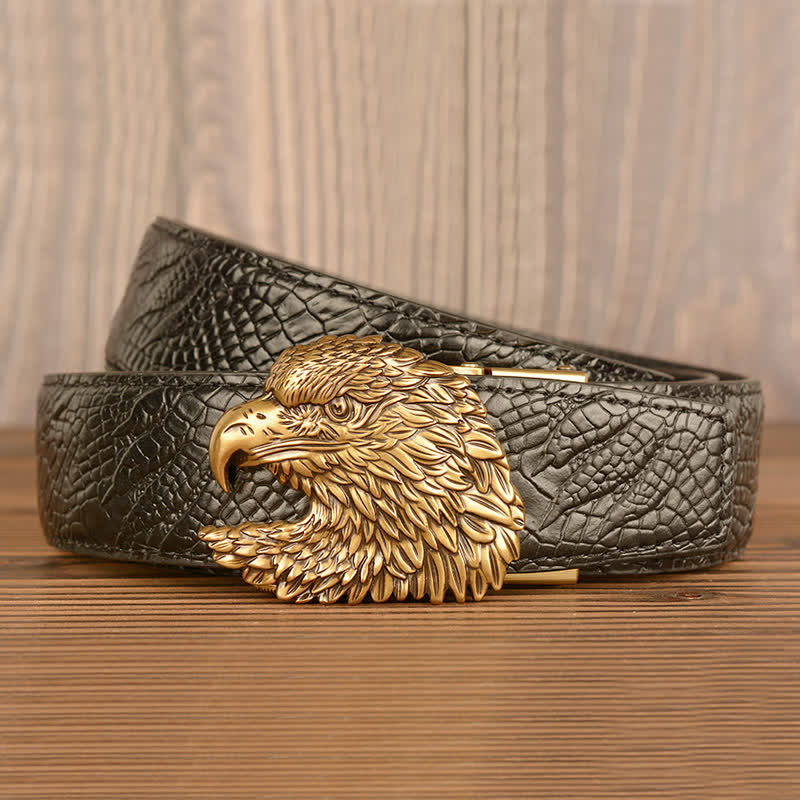 Men's Eagle Cool Alligator Claw Pattern Leather Belt - image 11