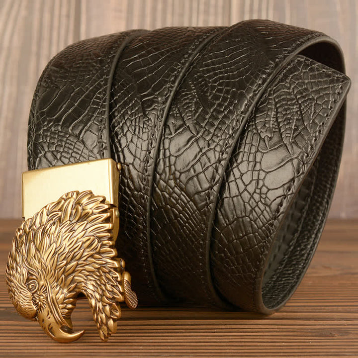 Men's Eagle Cool Alligator Claw Pattern Leather Belt - image 9