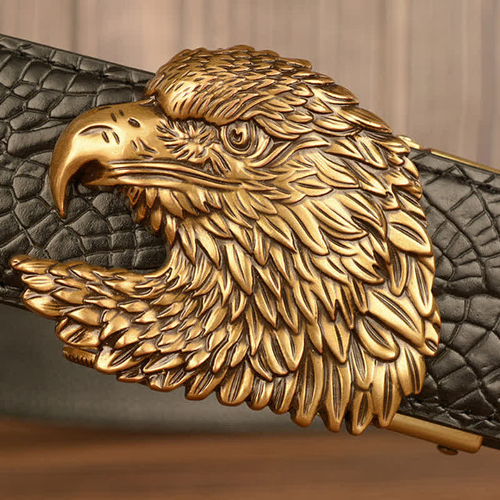 Men's Eagle Cool Alligator Claw Pattern Leather Belt - image 2