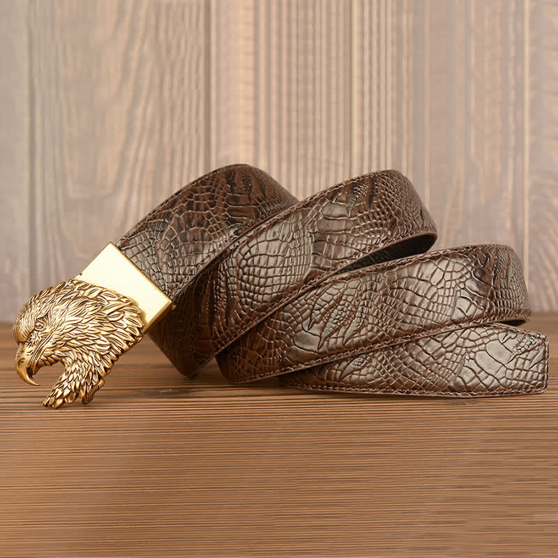 Men's Eagle Cool Alligator Claw Pattern Leather Belt - image 1