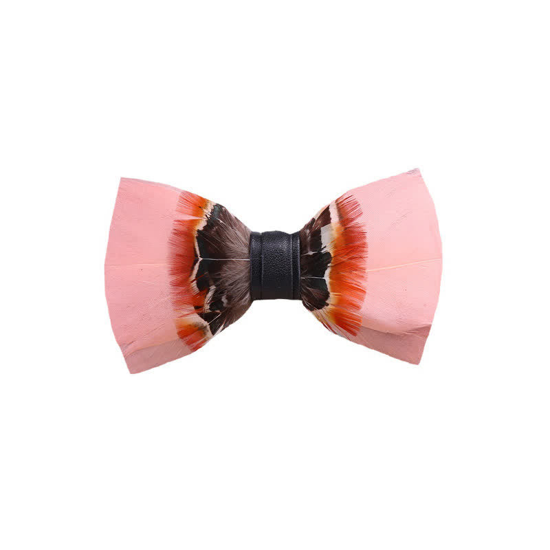 Pop Pink Feather Bow Tie with Lapel Pin - Kid - image 4