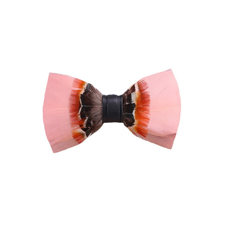 Pop Pink Feather Bow Tie with Lapel Pin - Kid - image 4