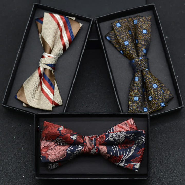 2Pcs Men's Elegant Floral Bow Tie Handkerchief Set - image 4