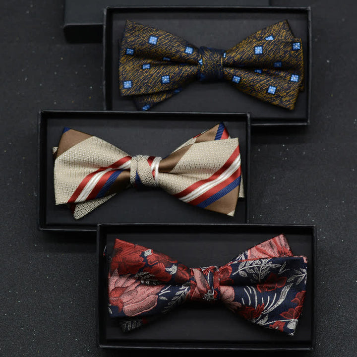 2Pcs Men's Elegant Floral Bow Tie Handkerchief Set - image 5