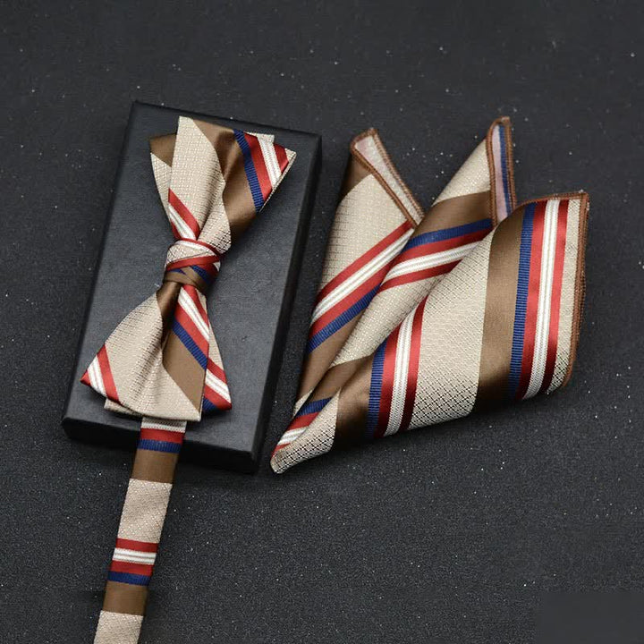 2Pcs Men's Elegant Floral Bow Tie Handkerchief Set - Style #11 - image 14