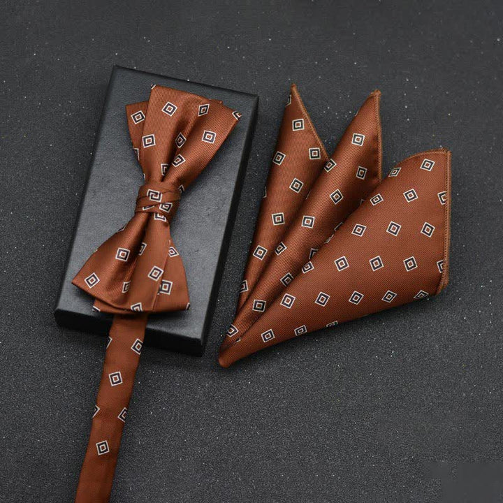 2Pcs Men's Elegant Floral Bow Tie Handkerchief Set - Style #17 - image 20