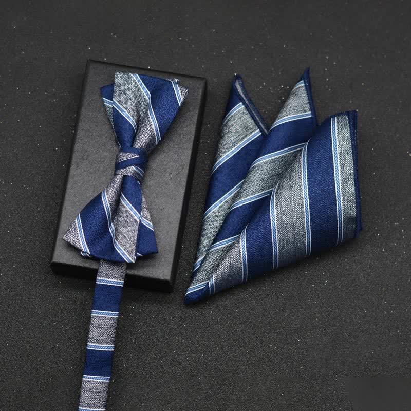 2Pcs Men's Elegant Floral Bow Tie Handkerchief Set - Style #9 - image 12