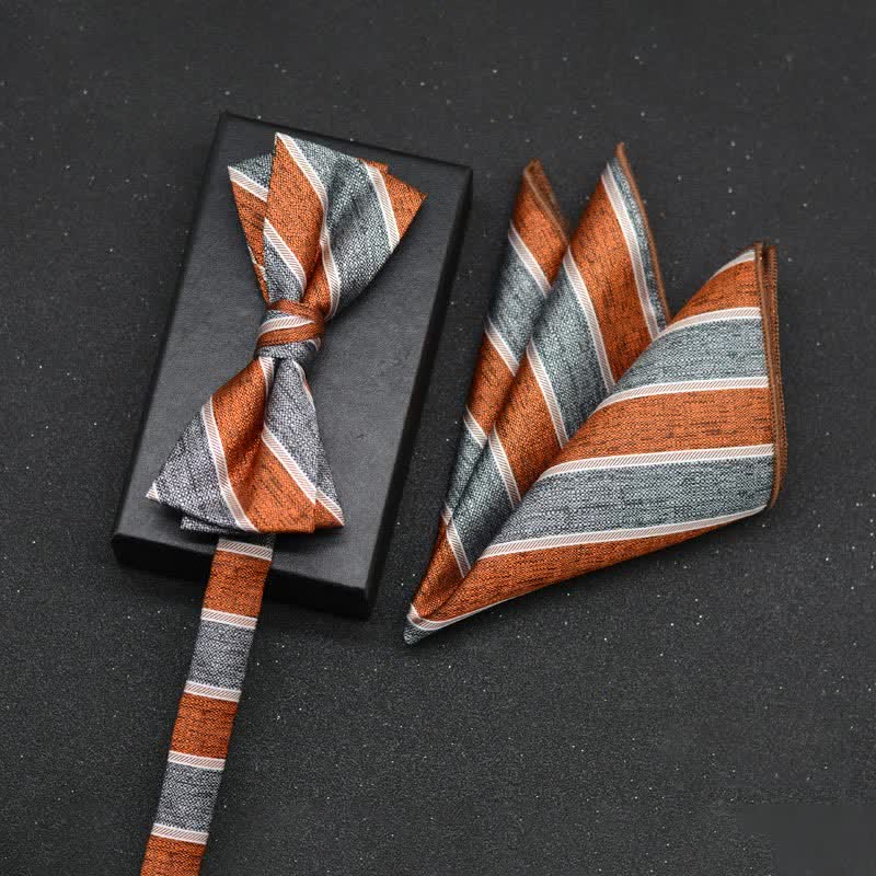 2Pcs Men's Elegant Floral Bow Tie Handkerchief Set - Style #10 - image 13