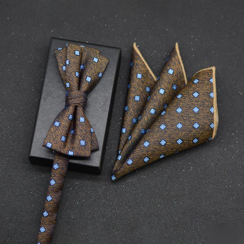 2Pcs Men's Elegant Floral Bow Tie Handkerchief Set - Style #14 - image 17