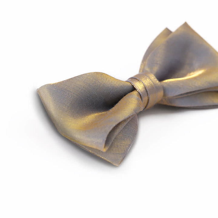 Men's Shining Gray Double Layered Bow Tie - image 3