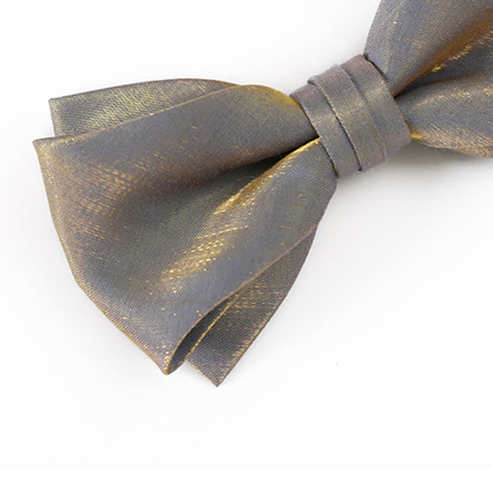 Men's Shining Gray Double Layered Bow Tie - image 4