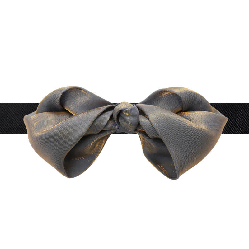 Men's Shining Gray Unique Folded Shape Bow Tie - Bow Tie - image 0