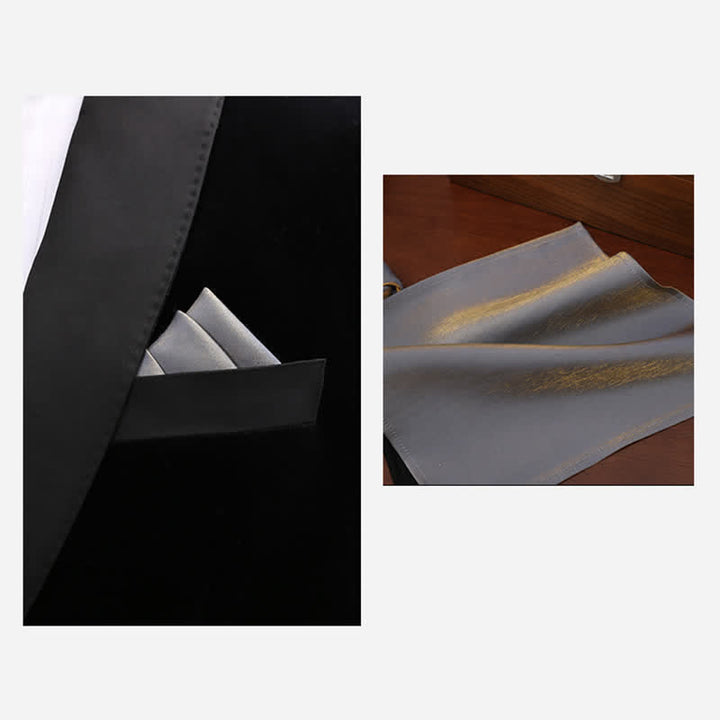 Men's Shining Gray Unique Folded Shape Bow Tie - image 6