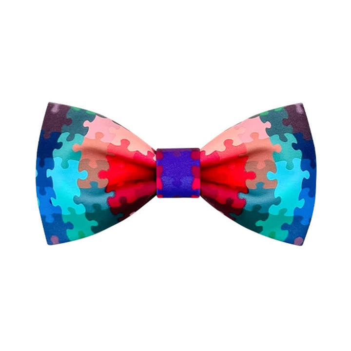 Men's Current Multicolored Puzzle Printing Bow Tie - Multicolored - image 0