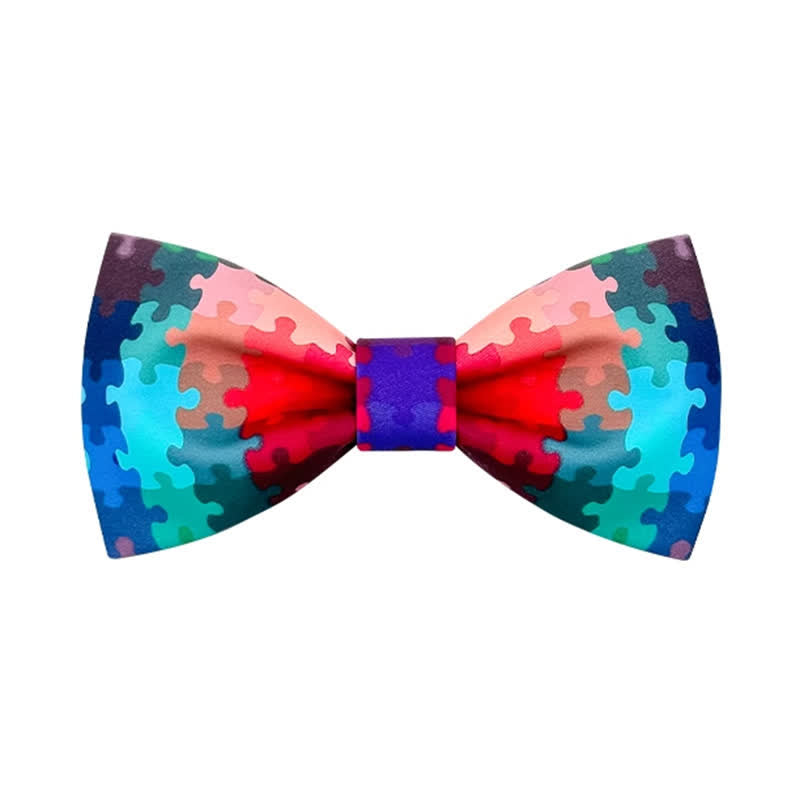 Men's Current Multicolored Puzzle Printing Bow Tie - Multicolored - image 0
