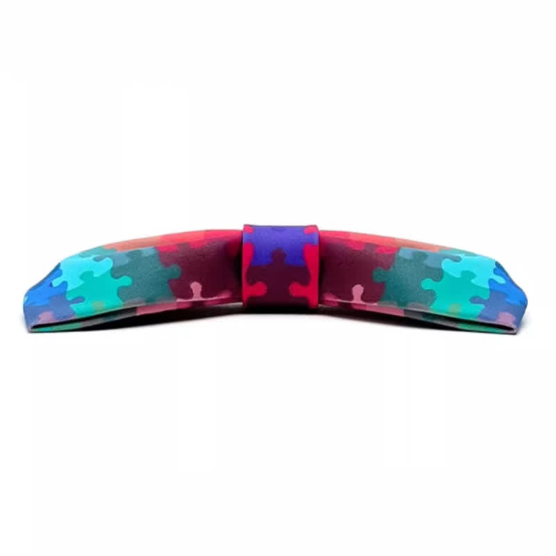 Men's Current Multicolored Puzzle Printing Bow Tie - image 5