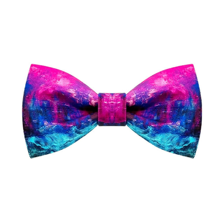 Men's Fantastic Purple & Blue Oil Painting Bow Tie - Purple & Blue - image 0