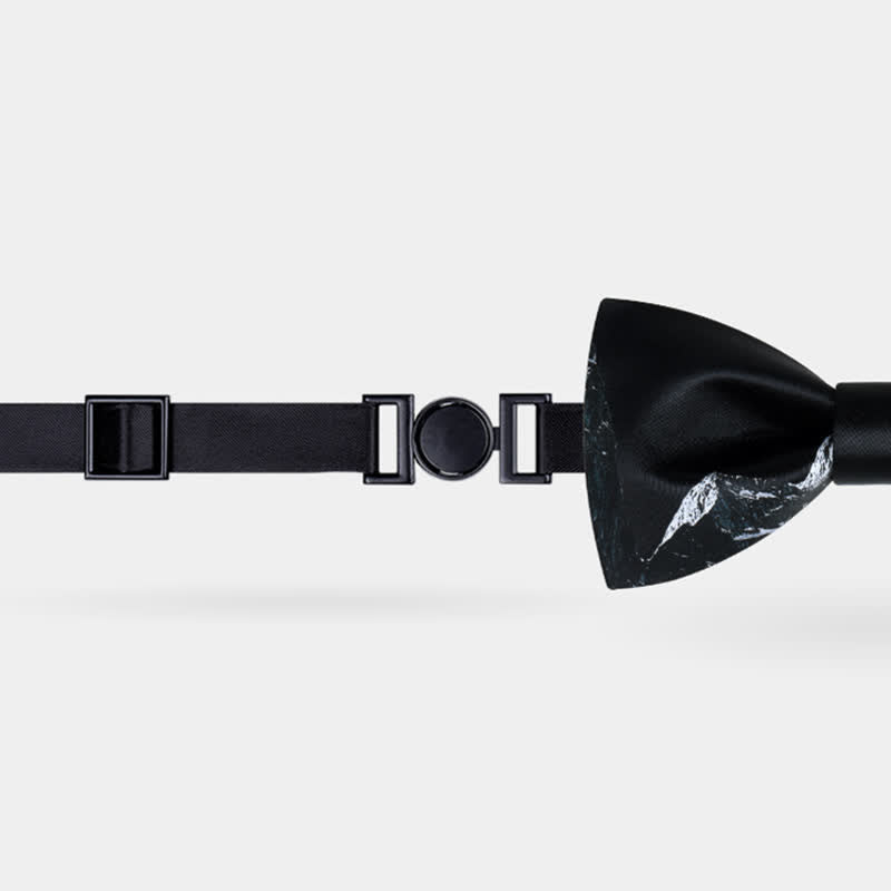 Men's Black & White Snow Mountain Print Bow Tie - image 2