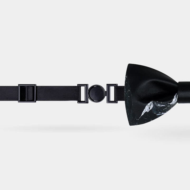 Men's Black & White Snow Mountain Print Bow Tie - image 2