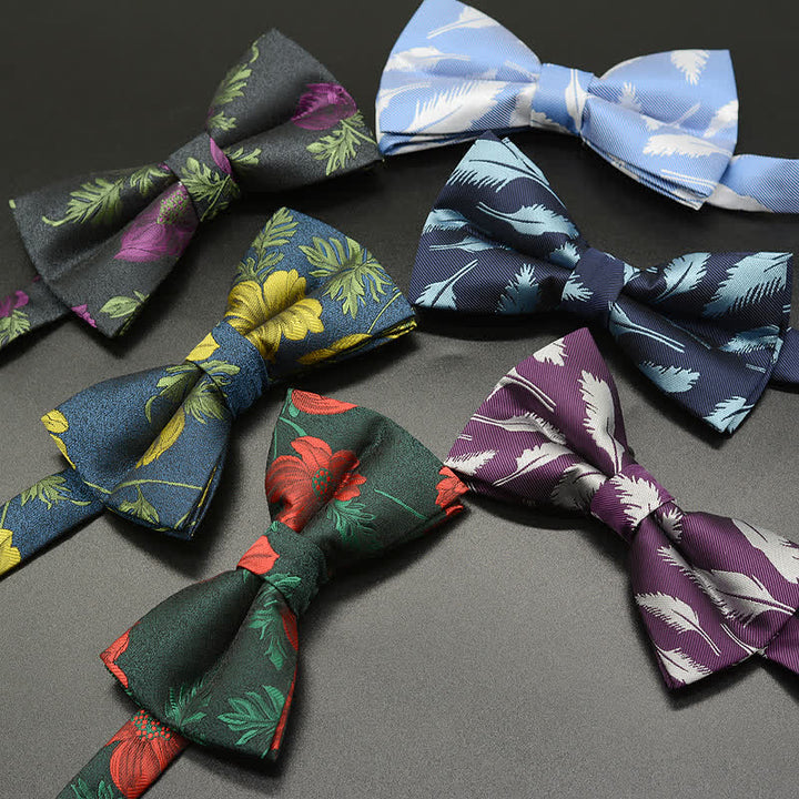 Men's Feather Floral Pattern Casual Daily Bow Tie - image 0